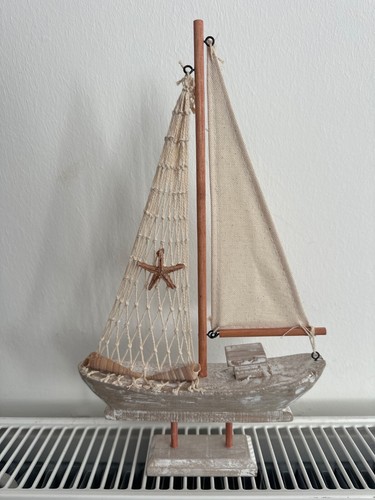 Segelboot holz modell 28cm - holz,