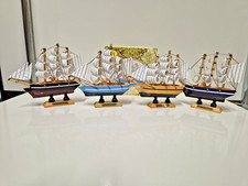 4er-Set Segelschiffe Holz